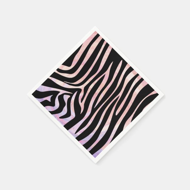 Zebra Black und Pink Print Serviette (Ecke)