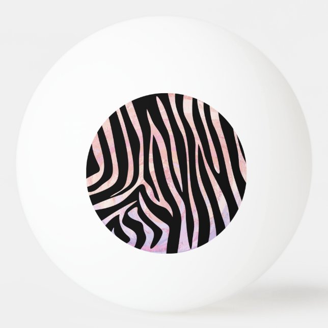 Zebra Black und Pink Print Tischtennisball (Vorderseite)