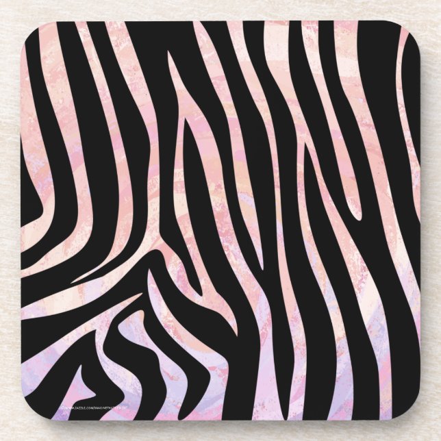 Zebra Black und Pink Print Untersetzer (Vorderseite)