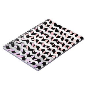 Zebra Black und Pink Zickzack Notizblock