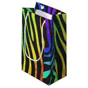 Zebra Black und Rainbow Print Kleine Geschenktüte