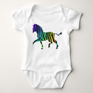 Zebra Black und Rainbow Silhouette Baby Strampler