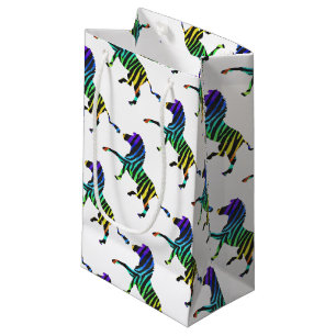Zebra Black und Rainbow Silhouette Kleine Geschenktüte