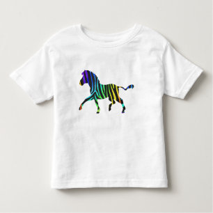 Zebra Black und Rainbow Silhouette Kleinkind T-shirt
