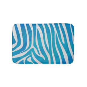 Zebra Blau und Weiß Badematte