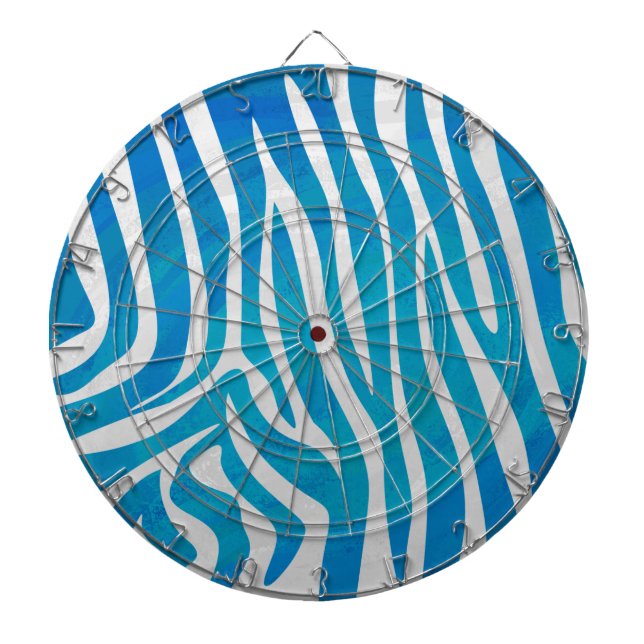 Zebra Blau und Weiß Dartscheibe (vorne)