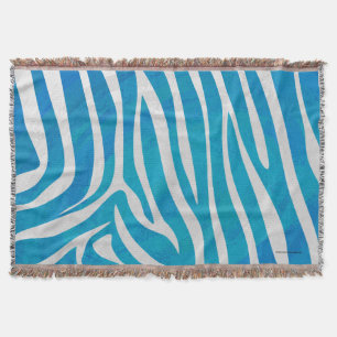Zebra Blau und Weiß Decke