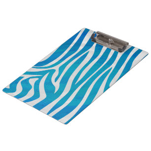 Zebra Blau und Weiß Klemmbrett