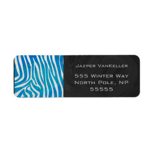 Zebra Blau und Weiß mit Monogramm