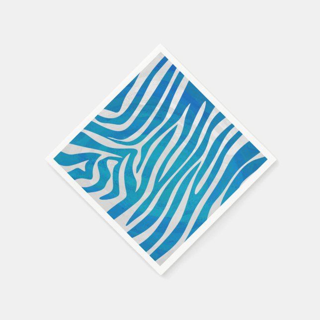 Zebra Blau und Weiß Serviette (Ecke)