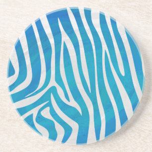 Zebra Blau und Weiß Untersetzer