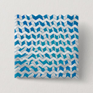 Zebra Blau und Weiß Zickzack Button
