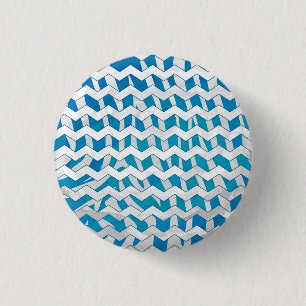Zebra Blau und Weiß Zickzack Button