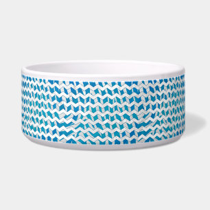 Zebra Blau und Weiß Zickzack Napf