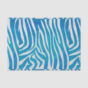 Zebra Blau-Weiß-Print Seidenpapier
