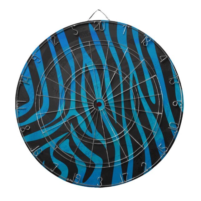 Zebra Blue und Black Print Dartscheibe (vorne)