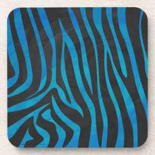 Zebra Blue und Black Print Untersetzer
