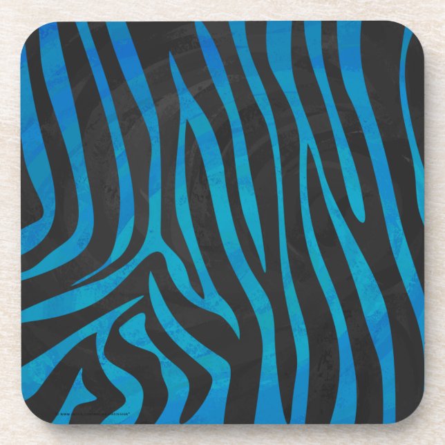 Zebra Blue und Black Print Untersetzer (Vorderseite)