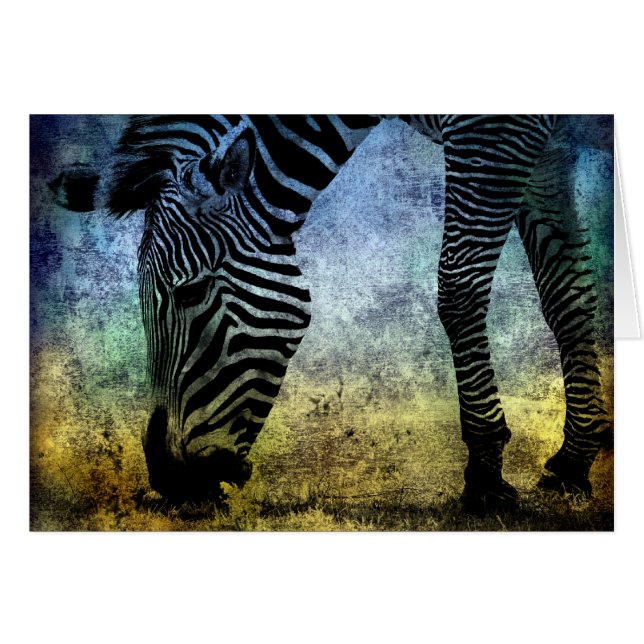 Zebra Blue und Green Grunge (Vorderseite (Horizontal))