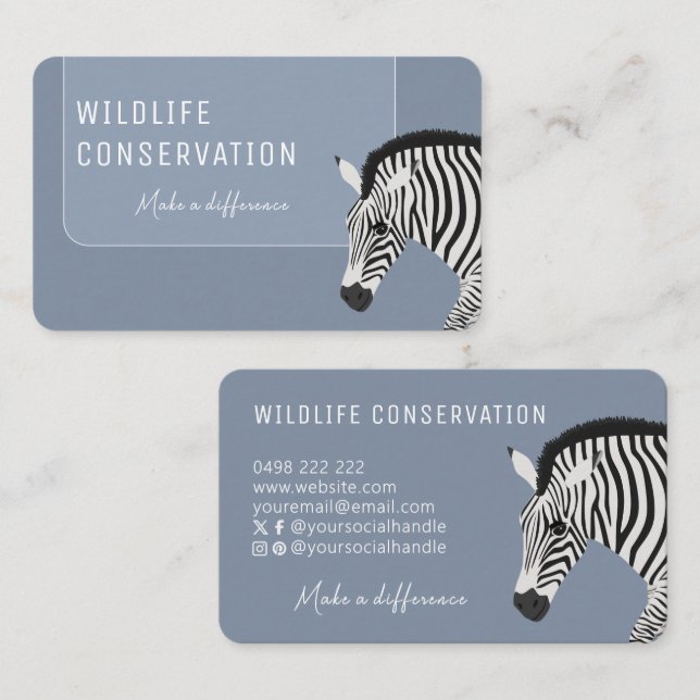 Zebra Blue Visitenkarte (Vorne/Hinten)
