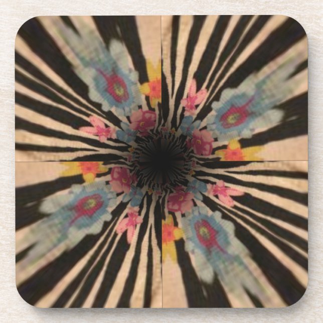 Zebra-Blume Untersetzer (Vorderseite)