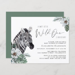 Zebra Boho Watercolor Babydusche Einladung