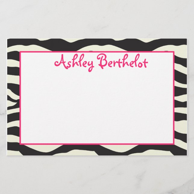 Zebra Briefpapier (Vorderseite)