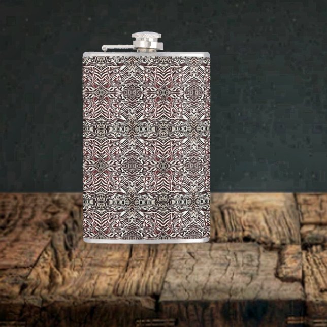 Zebra Brown Flachmann (This Zebra Brown Hip Flask has a Mediterranean look to its complex design!)