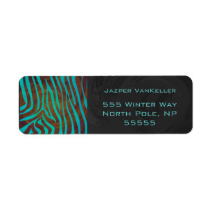 Zebra Brown und Aquamarin mit Monogramm