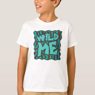 Zebra Brown und Aquamarin Wild Me Design T-Shirt