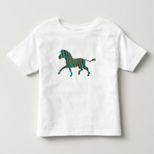 Zebra Brown und Aquamarine Print-Shirt Kleinkind T-shirt