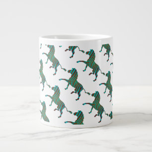 Zebra Brown und Aquamarine Print-Silhouette Jumbo-Tasse