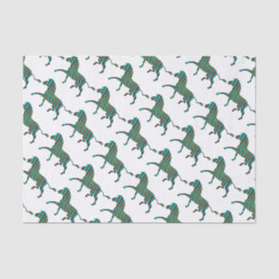 Zebra Brown und Aquamarine Print-Silhouette Seidenpapier
