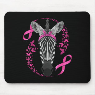 Zebra Brustkrebs-Bewusstsein Pink Bandana Krebs Mousepad