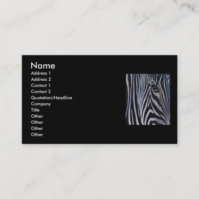 Zebra Business Card Visitenkarte (Vorderseite)