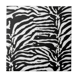Zebra Camouflage Black and White Artistic Pattern Fliese
