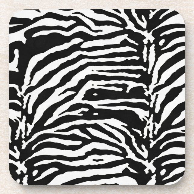 Zebra Camouflage Black and White Artistic Pattern Getränkeuntersetzer (Vorderseite)