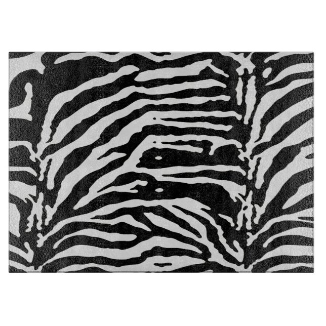 Zebra Camouflage Black and White Artistic Pattern Schneidebrett (Vorderseite)