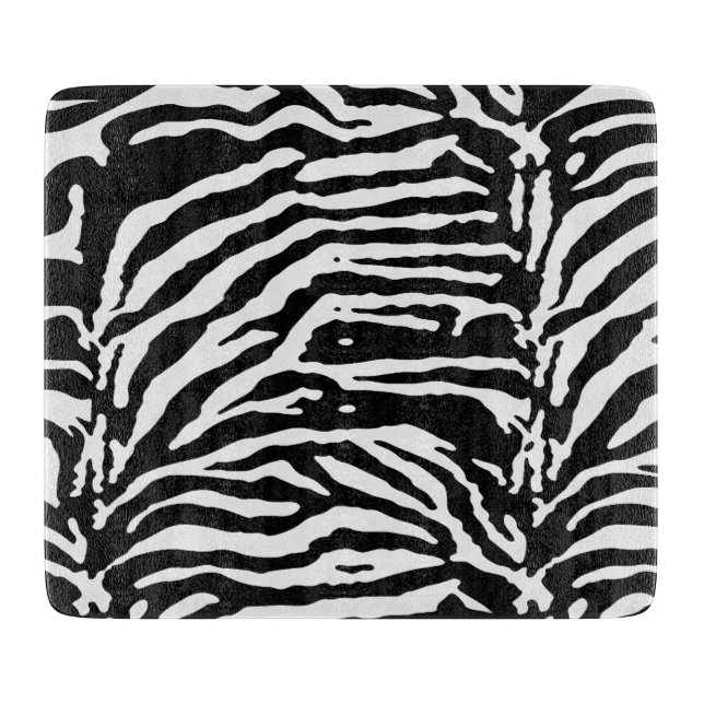 Zebra Camouflage Black and White Artistic Pattern Schneidebrett (Vorderseite)