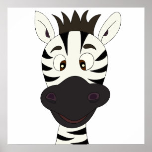 Zebra-Cartoon-Poster Poster