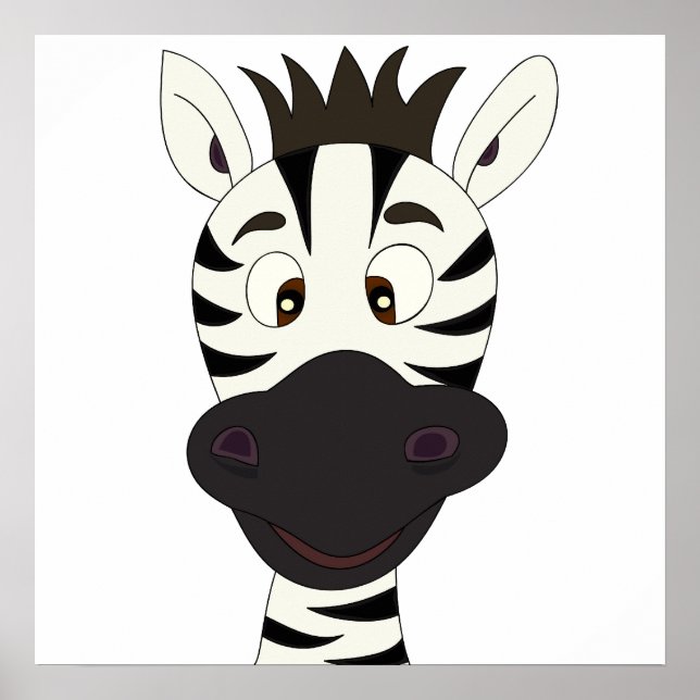 Zebra-Cartoon-Poster Poster (Vorne)