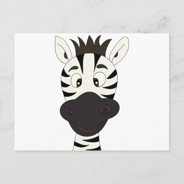 Zebra Cartoon Postkarte (Vorderseite)