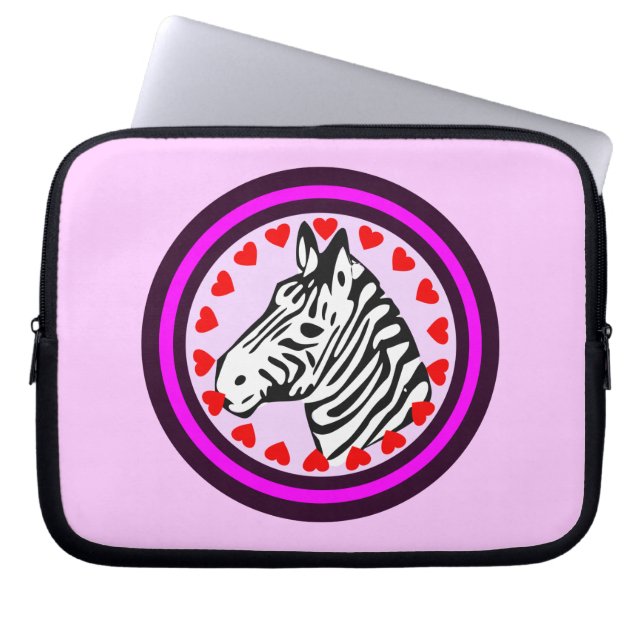 ♥ Zebra Chic & Fabulous Laptop Sleeve ☜ (Vorderseite)