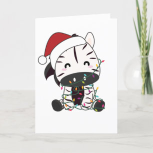 Zebra Christmas Zebras Winter Animals Adult Cloth Feiertagskarte