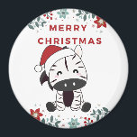 Zebra Christmas Zebras Winter Animals Magnet<br><div class="desc">Der Zebra für Weihnachten mit Feenlicht. Hübsche Tiere mit Geschenken und Schnee für den Urlaub. Auch zu Weihnachten im Juli lustig. Zebras sind niedliche Tiere und perfekt zu Weihnachten.</div>