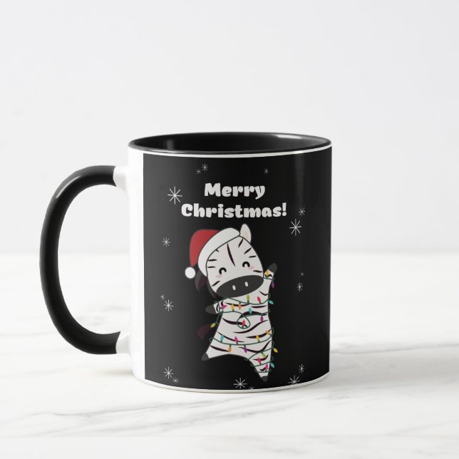 Zebra Christmas Zebras Winter Animals Tasse (Links)