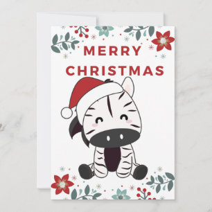 Zebra Christmas Zebras Winter Animals Weihnachtska Feiertagskarte