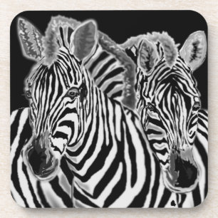 Zebra Couple Beverage Coaster Getränkeuntersetzer
