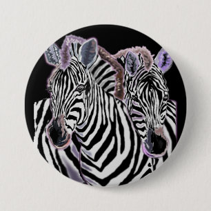 Zebra Couple Family Button