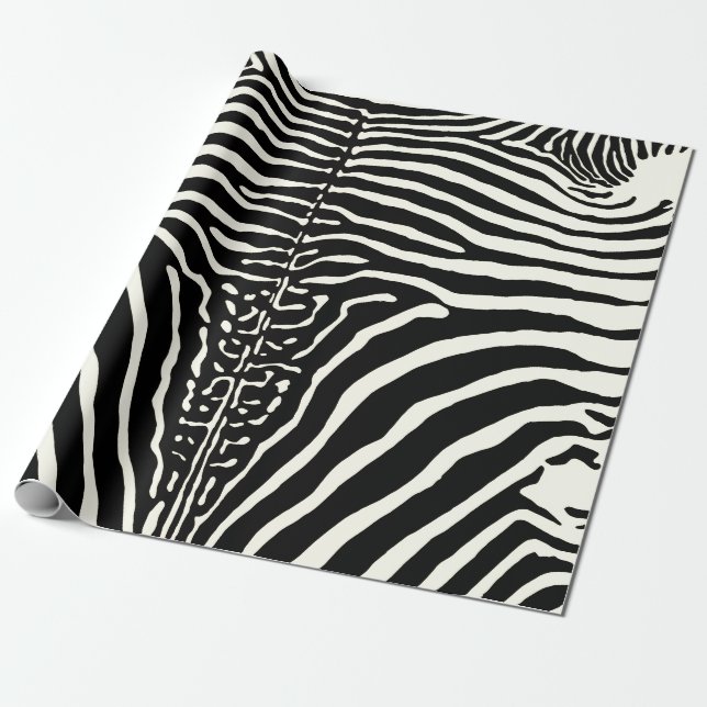 Zebra Cowhide Drucken Sie schwarz-weiß Umhüllungsp Geschenkpapier (Ungerollt)